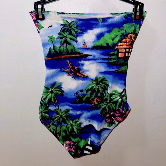 Tommy Bahama Blue Floral Swimsuit - Picture 2 of 4